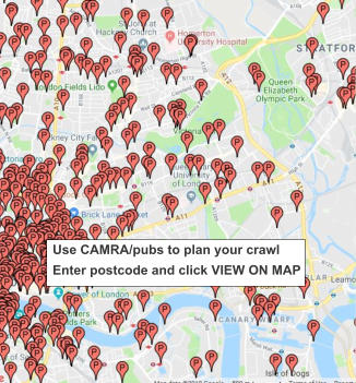 Use CAMRA/pubs to plan your crawl Enter postcode and click VIEW ON MAP